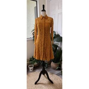 Nanette Lapore Women's Dress Size S 6 Sheer Lace Lined Y2K‎ Coquette Twee Autumn